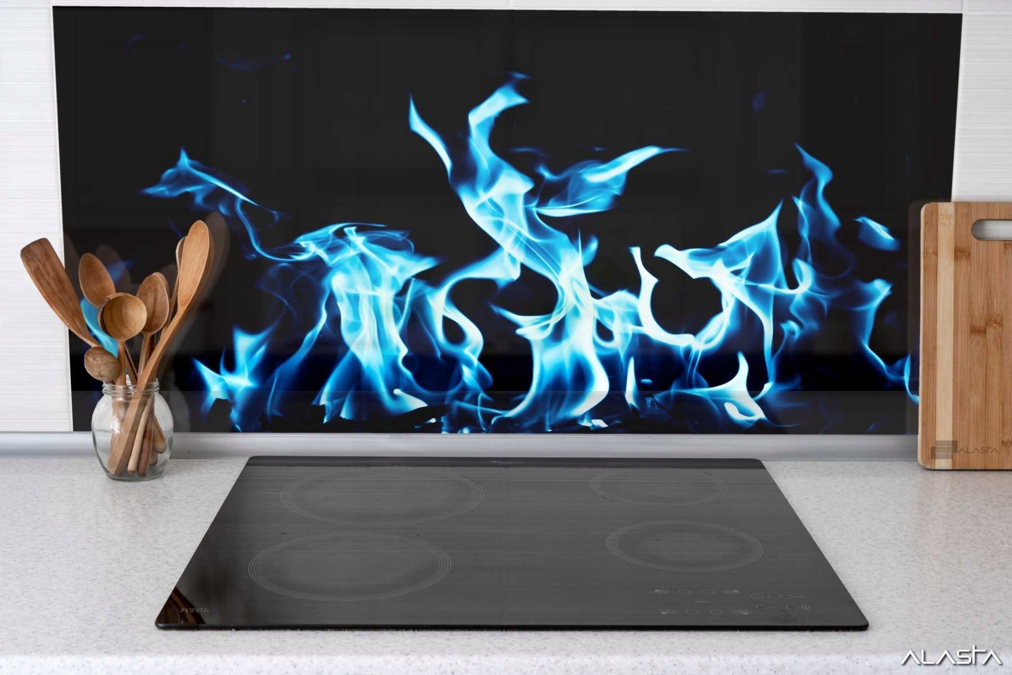 Panel szklany hartowany 60x40 Niebieski ogień 2 Liczba m² w ofercie 0.24 m²