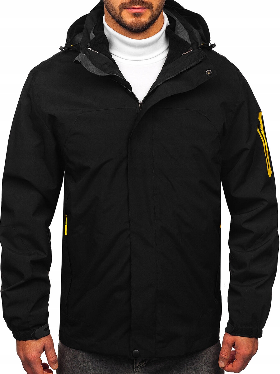 Černá pánská jarní a zimní sportovní bunda 2V1 Denley 5M3263A1_XL