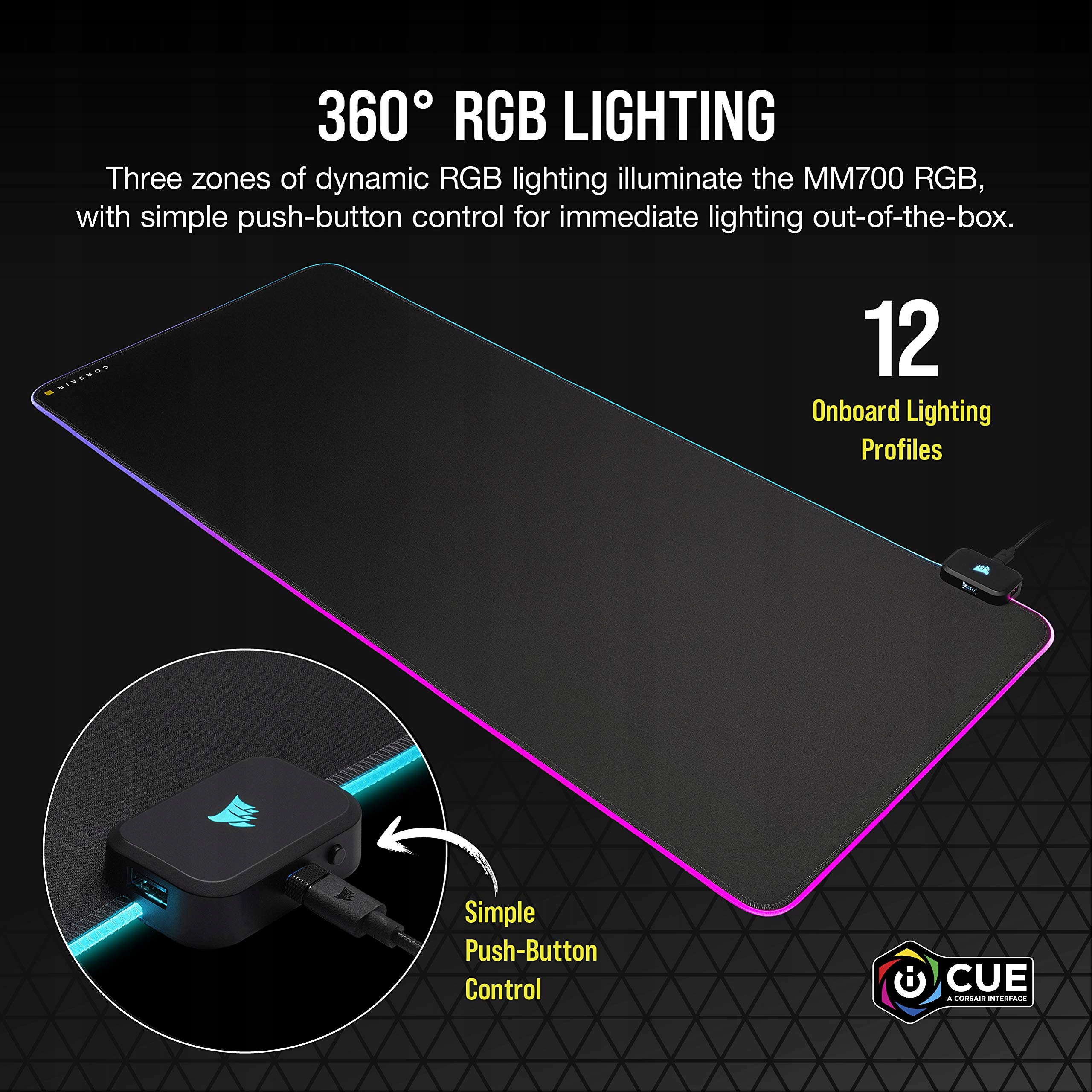 CORSAIR MM700 RGB Podkładka Gamingowa 930x400mm Dwa Porty USB — miniatura 5