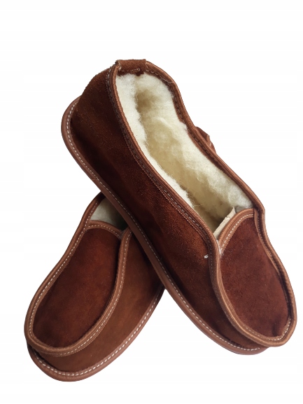 BAMBOSZE CIEPŁE SKÓRZANE OWCZA WEŁNA GÓRALSKIE*39*