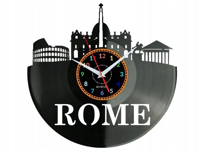 Rome Dekorativní Nástěnné Hodiny Moderní Vinylová Deska Vinyl Jako Dárek E