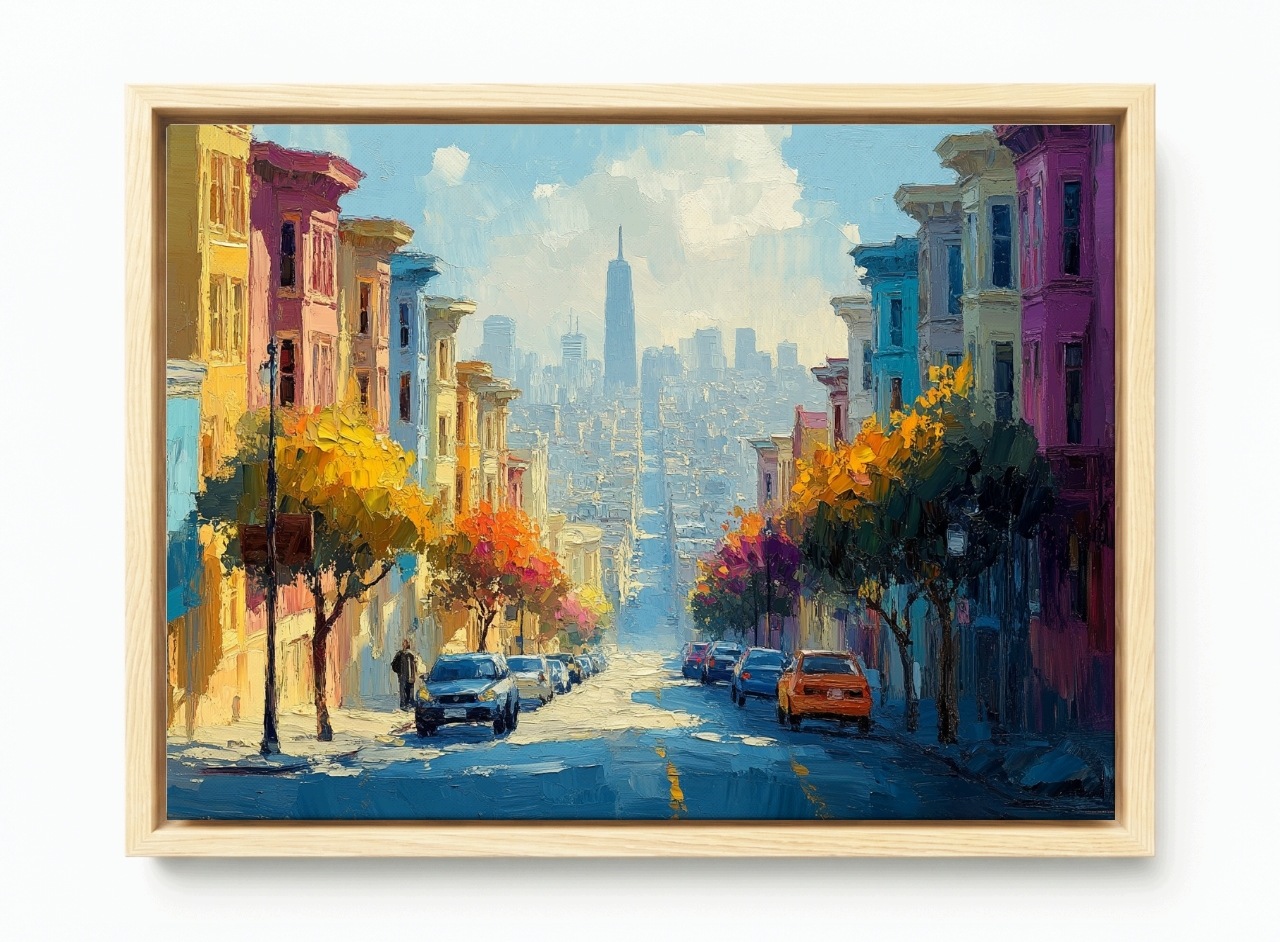 Obraz Rama American Box Město San Francisco Usa Ulice Barevné Domy 120x80