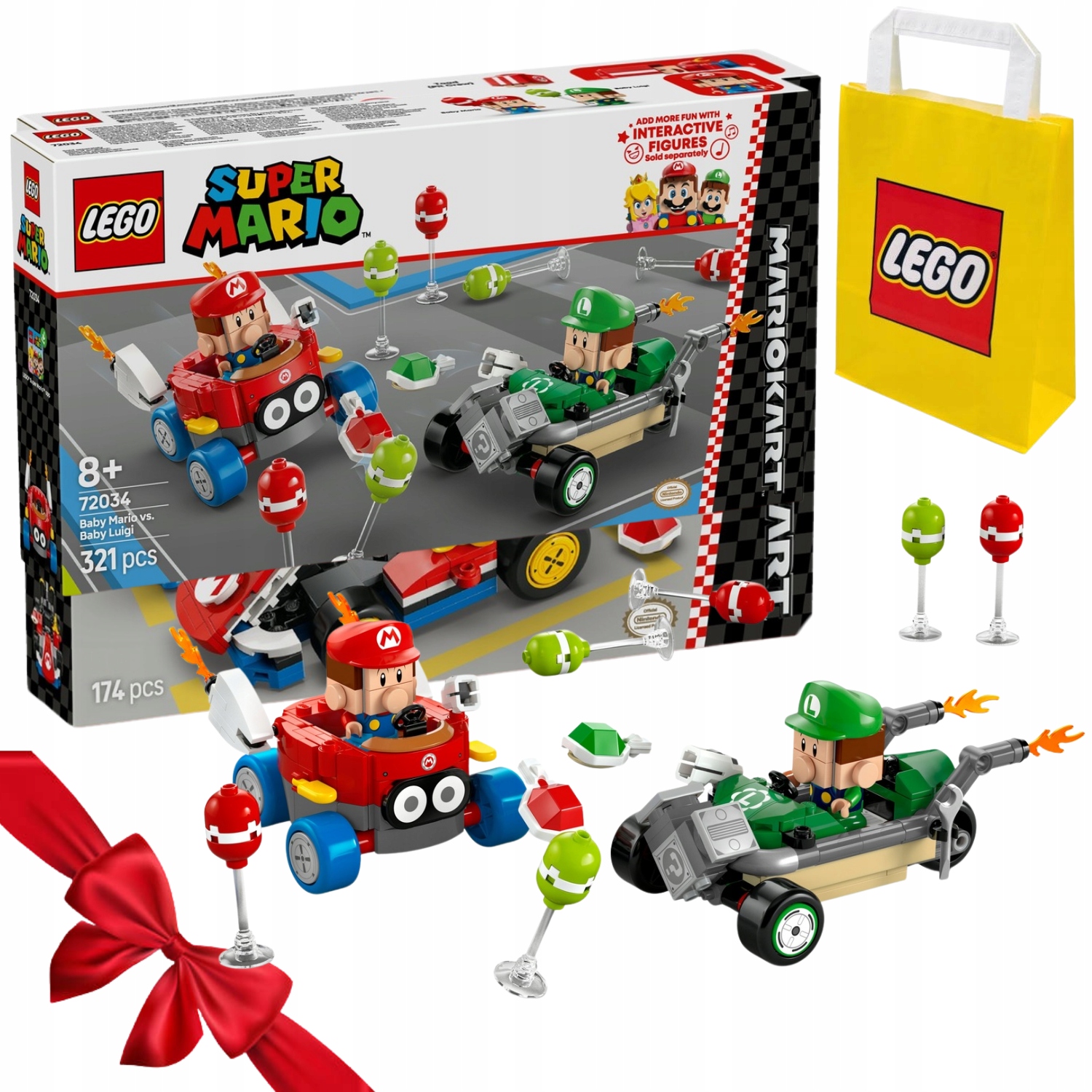 Zestaw Lego Mario: Mario Kart Baby Mario Kontra Baby Luigi 72034