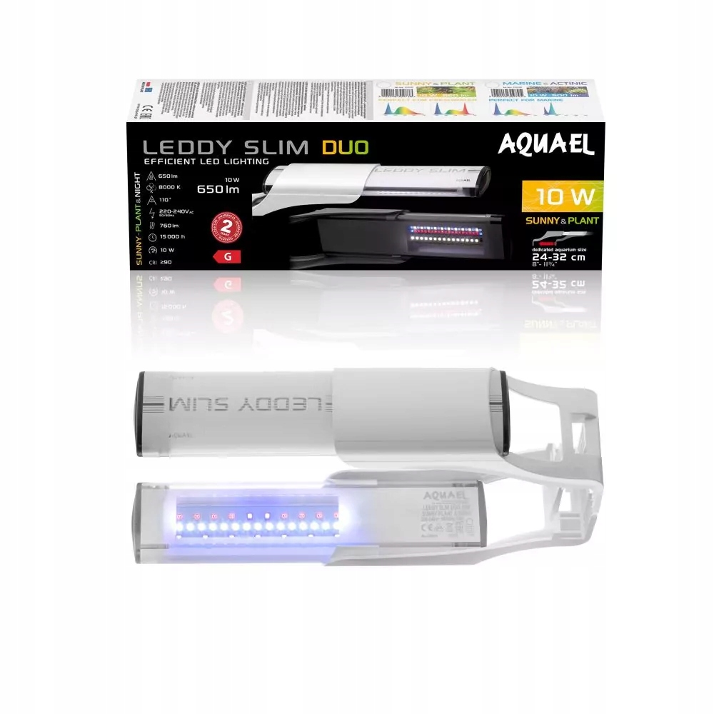 Aquael Leddy Slim Duo 10W Sunny Plant&night Biały