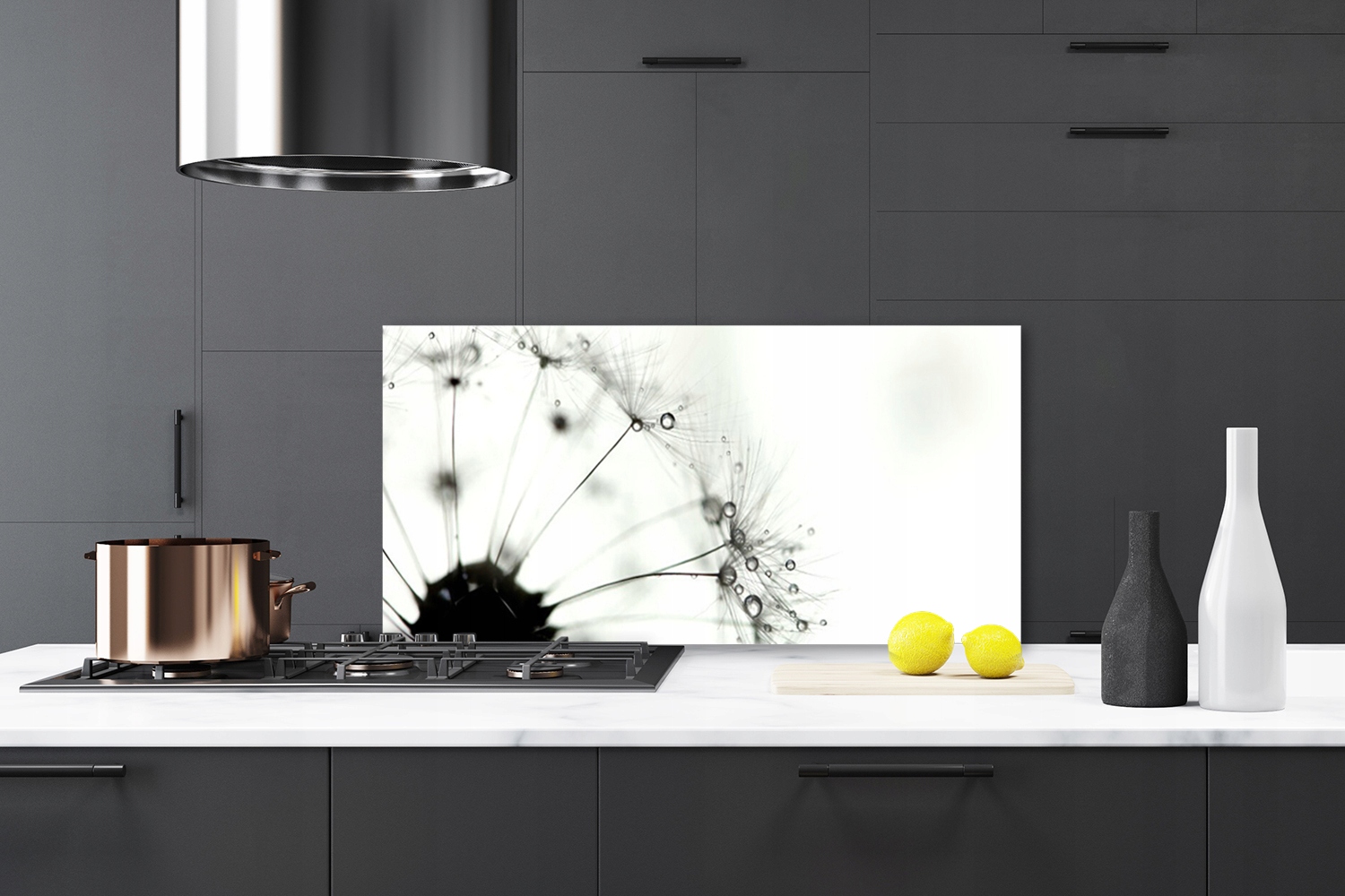 Panel szklany Dmuchawiec Rosa Krople 140x70 Marka Tulup