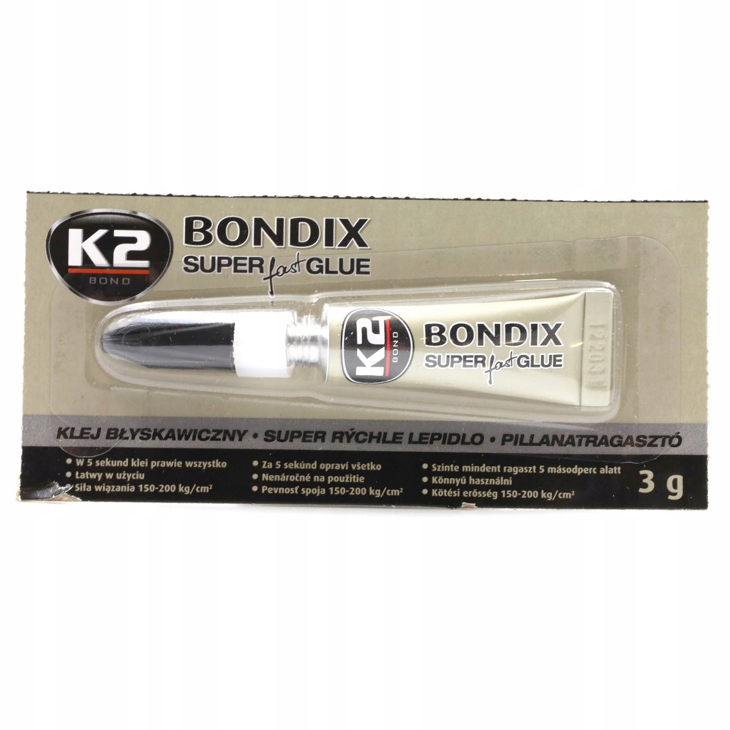 

Klej K2 Bondix do Plastiku Drewna Gumy B1000 3g