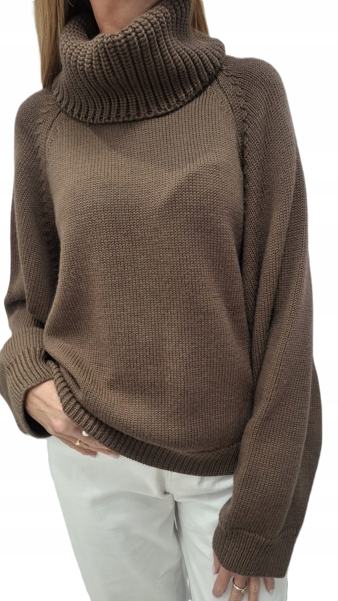 Cococmore Yarn Golfový svetr Premium z merino vlny, hnědý