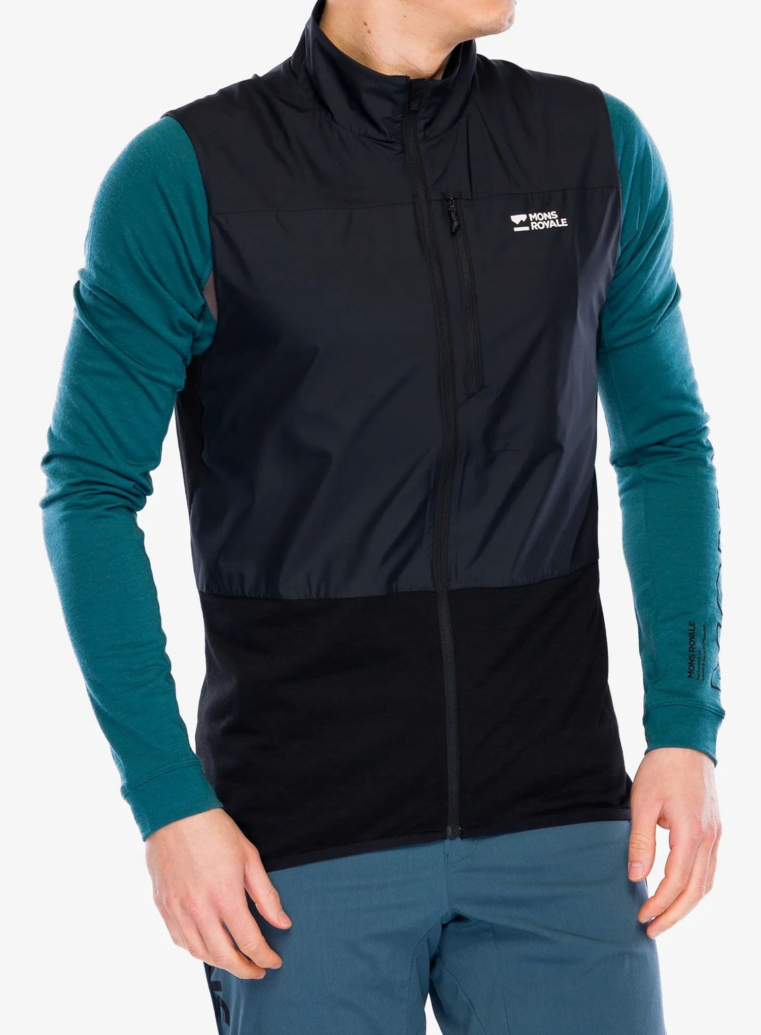 Cyklistická vesta Mons Royale Diversion Merino Wind Vest černá S