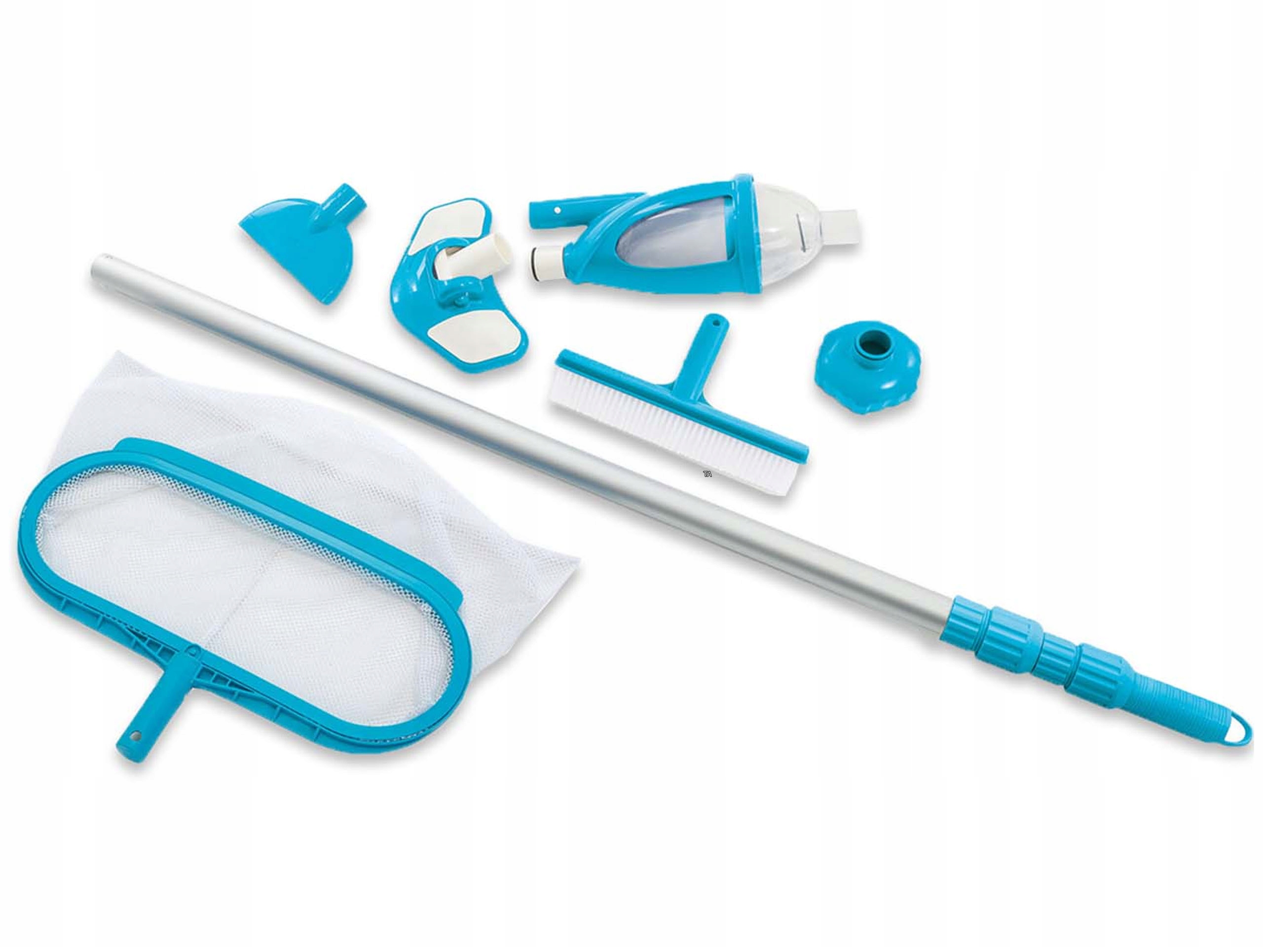 Zestaw Czyszczący Deluxe Do Basenów Odkurzacz Siatka Kij Teleskopowy Intex