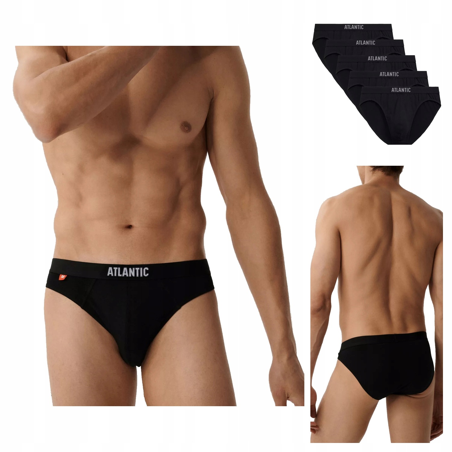 Pánské sportovní slipy Atlantic 094 5-pack černé 2XL