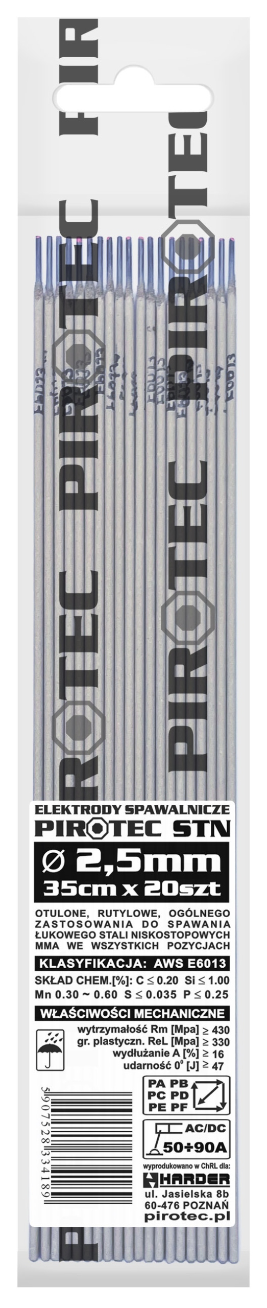 

Elektrody spawalnicze Pirotec Stn 2,5mm 20szt