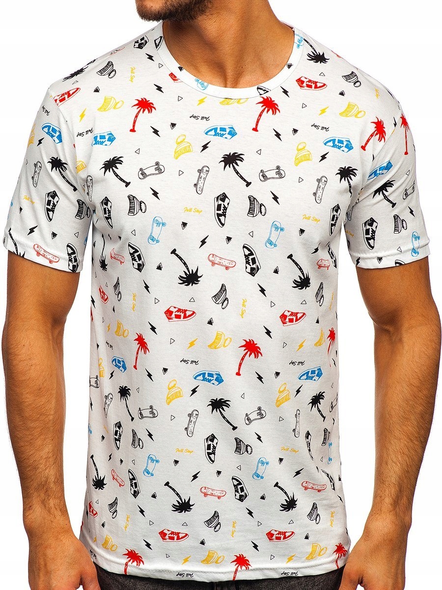

T-shirt Męski Z Nadrukiem Biały 14924 DENLEY_2XL