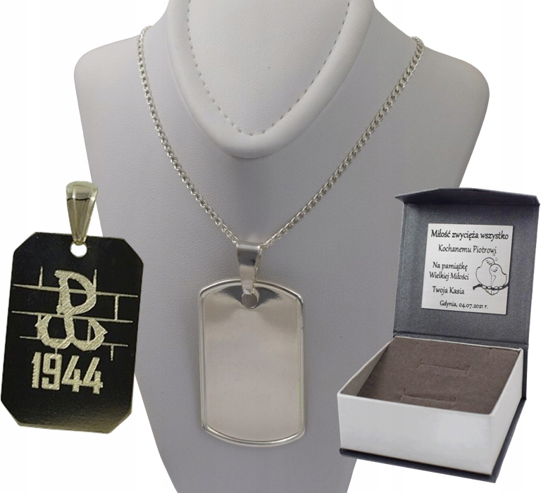 

Srebrny Łańcuszek 2,00 Szer Nieśmiertelnik +grawer