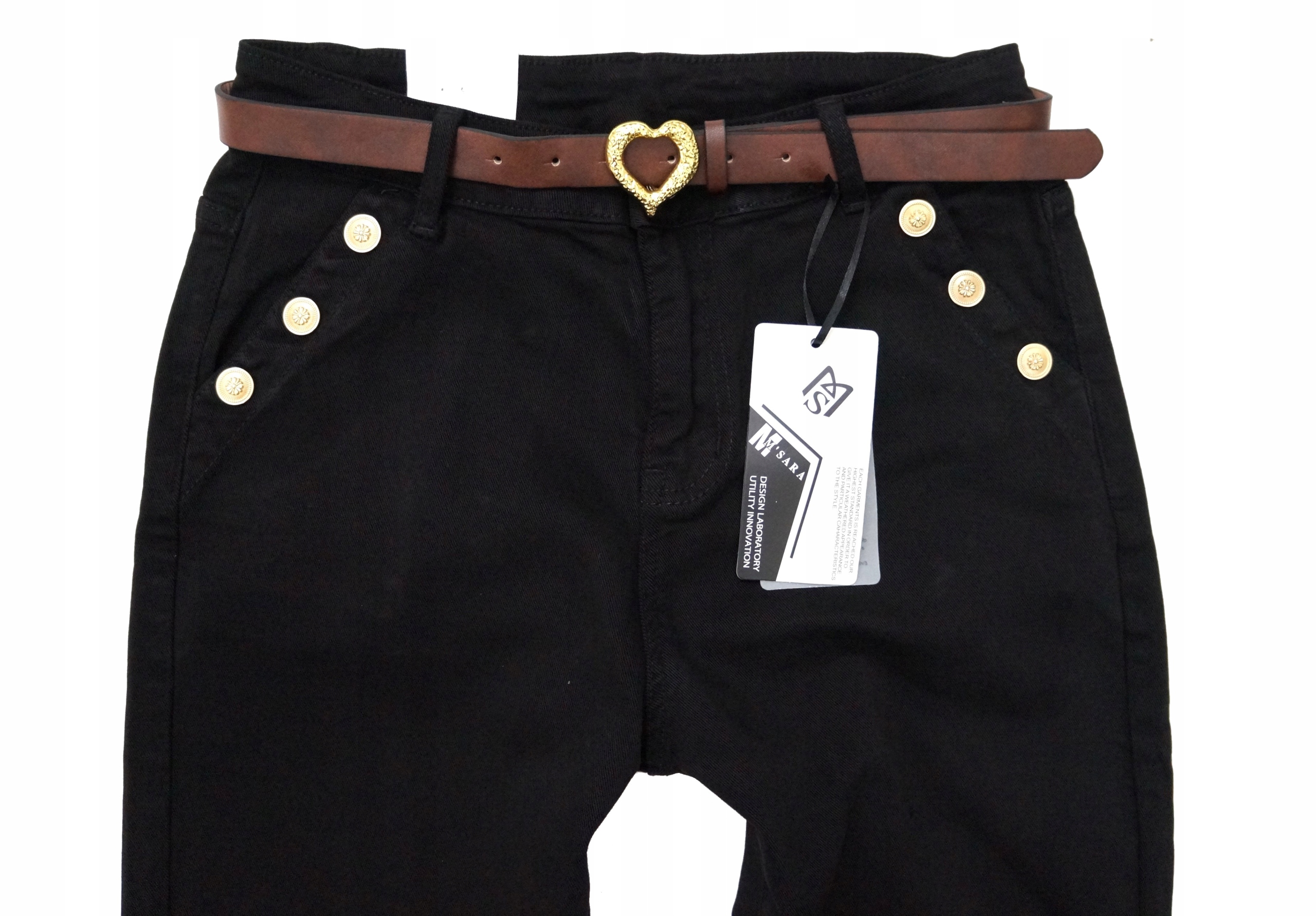 M.SARA DAMSKIE SPODNIE JEANSOWE MOM FIT LUŹNIEJSZE NOGAWKI WYSOKI STAN Rozmiar 34