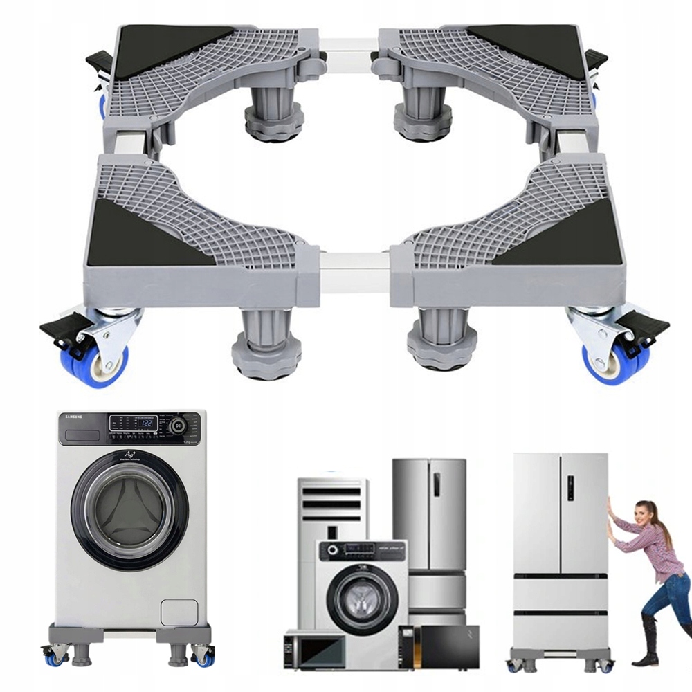 Mobilna Podstawa Pod Pralkę Lodówkę Suszarkę Z Regulacją Nóg I Kółkami
