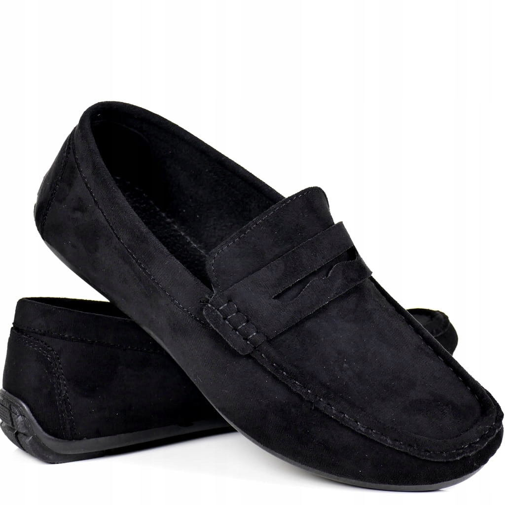 Černé Semišové Pánské Nazouvací Mokasíny Na Párty, Pohodlné A Stylové