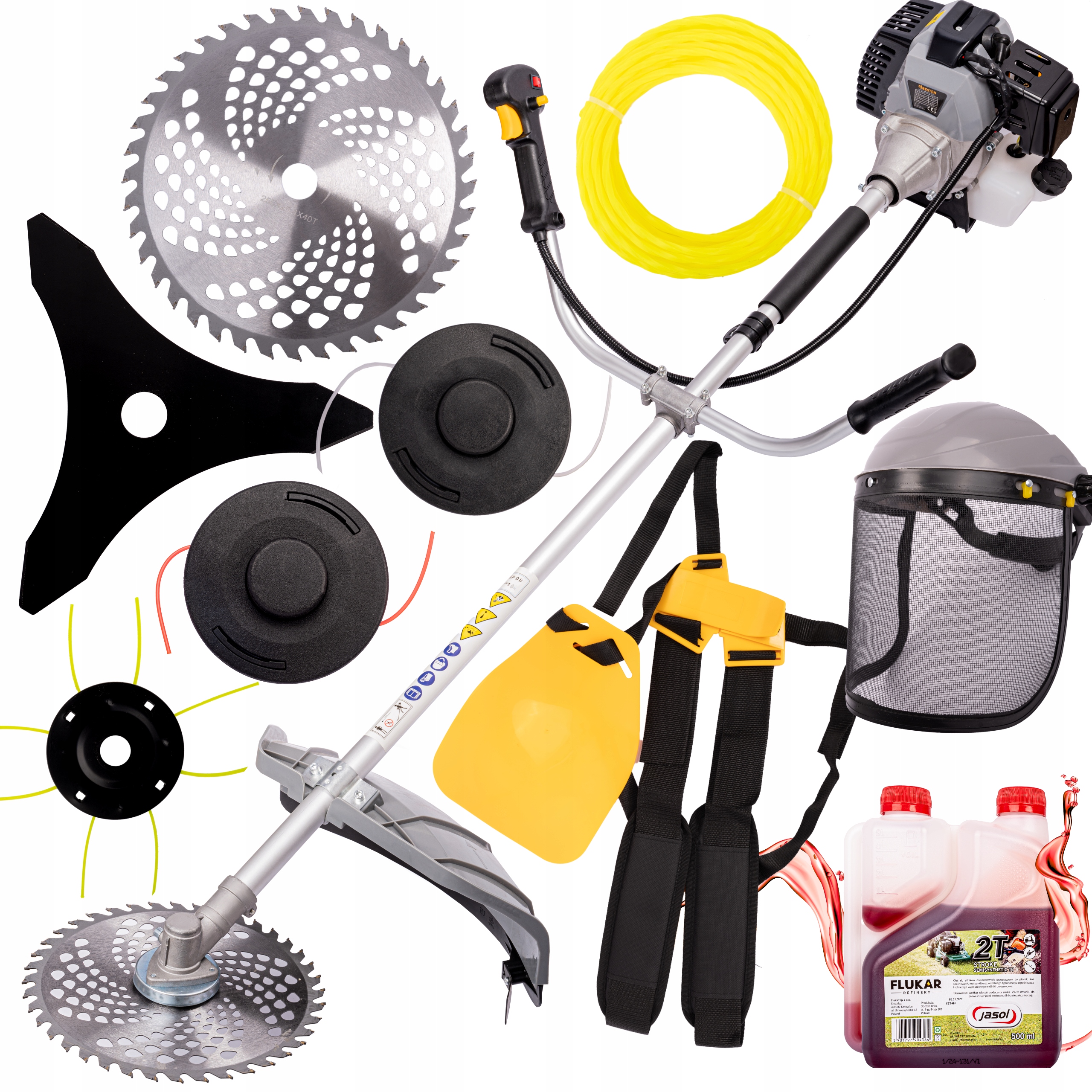 Benzínová Kosačka 51,7CC Výkonná Vyžínačka Krovinorez Kosačka Na Trávu Sada