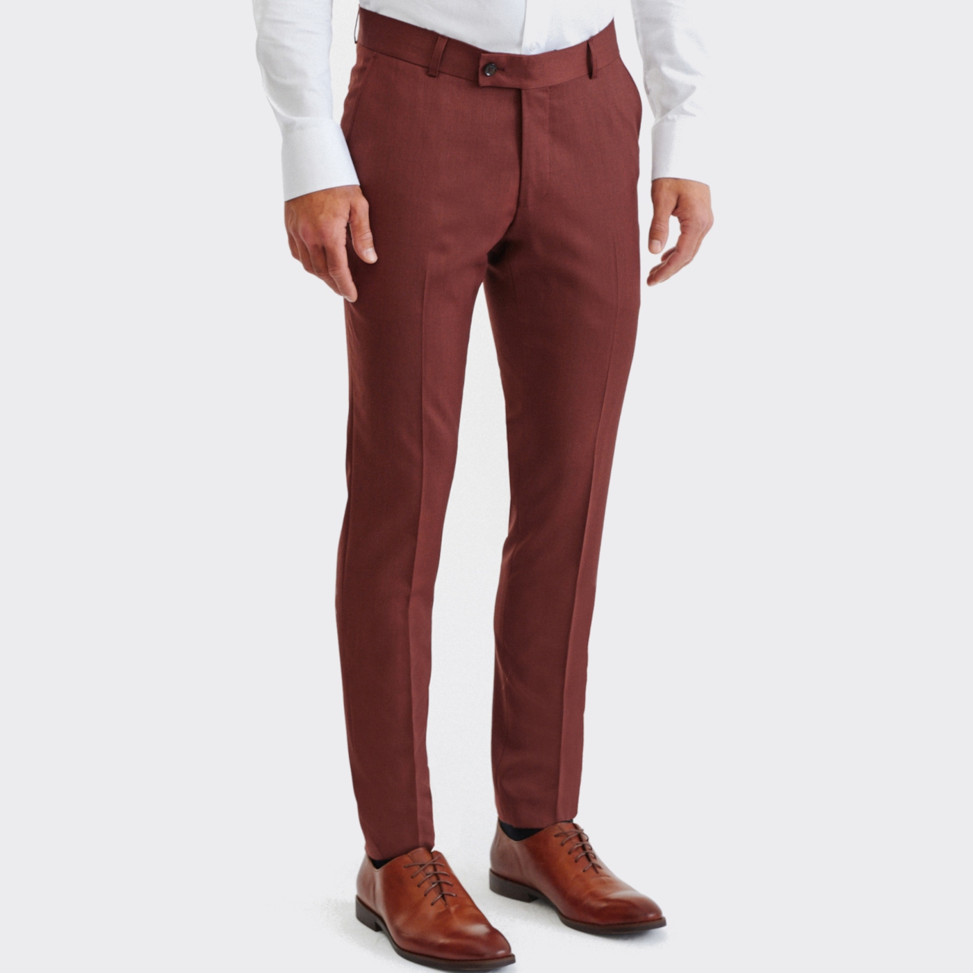Hnědé oblekové kalhoty v střihu Slim Fit Pako Lorente 176/100