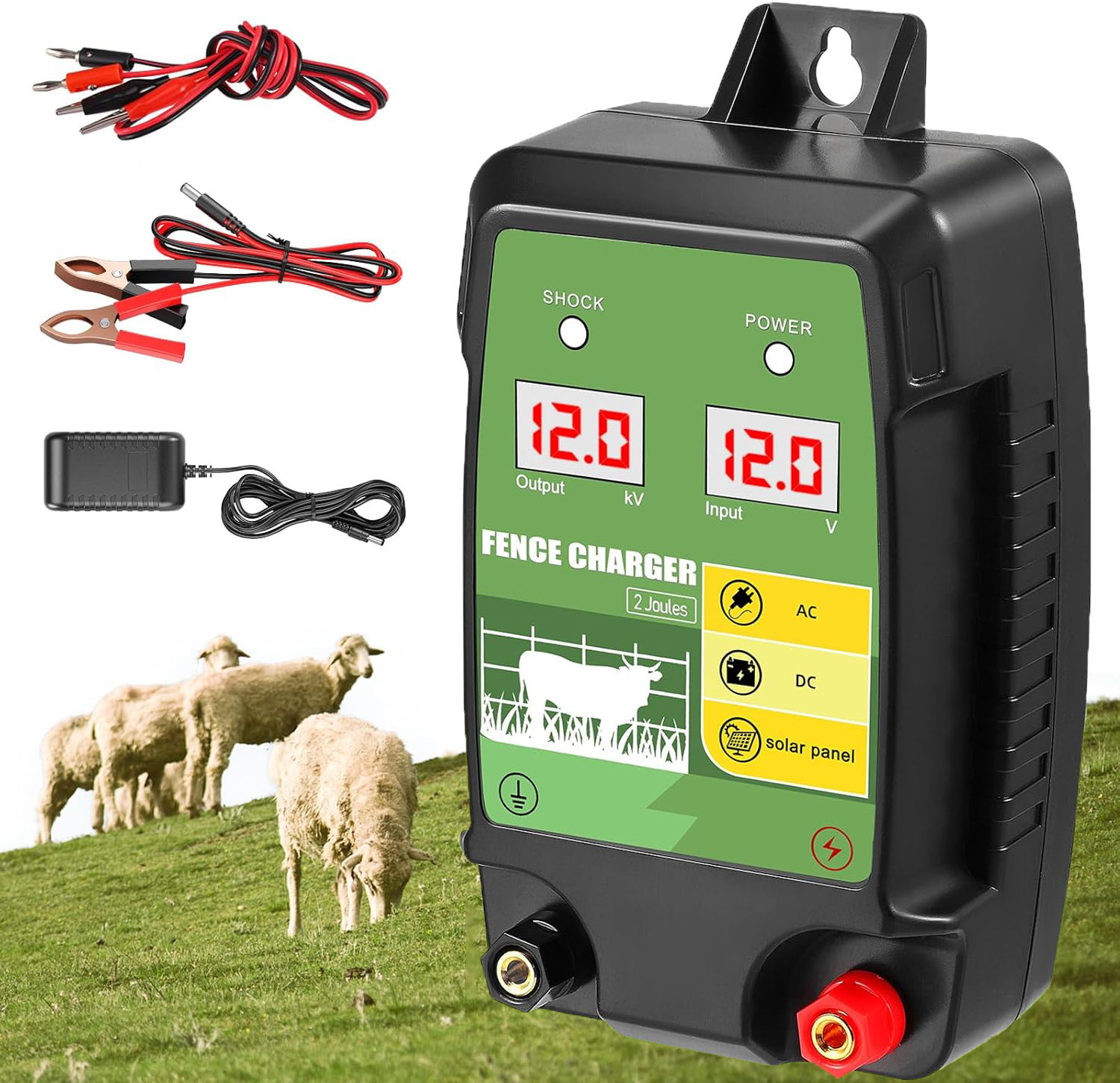 Elektrický Pastuch Univerzální Elektrizátor 220-230V/12V 12 Km Napájecí Zdroj