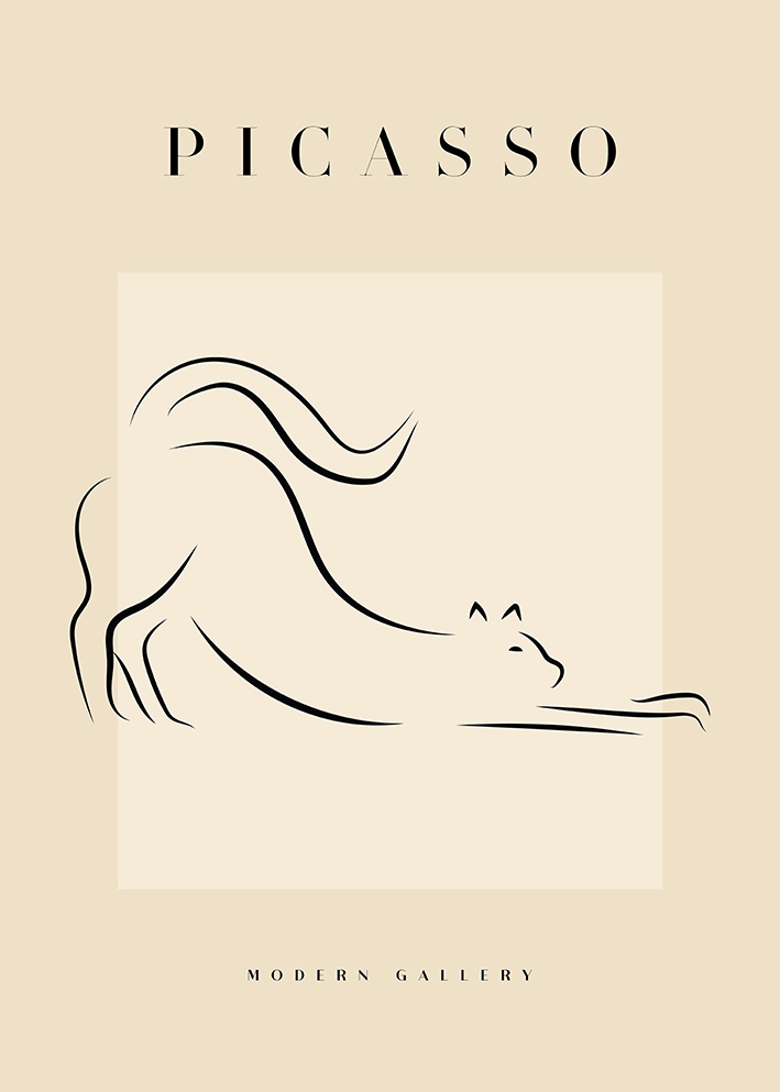 

Picasso Kot grafika Plakat 21x30cm linia #710