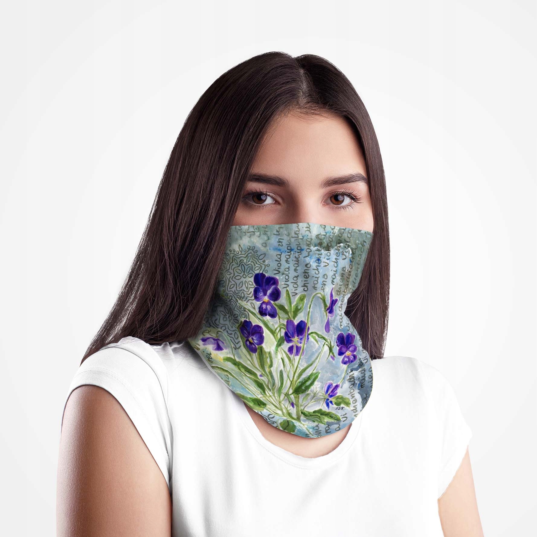 Chusta wielofunkcyjna bandana komin Fiołki EAN (GTIN) 0651637705969