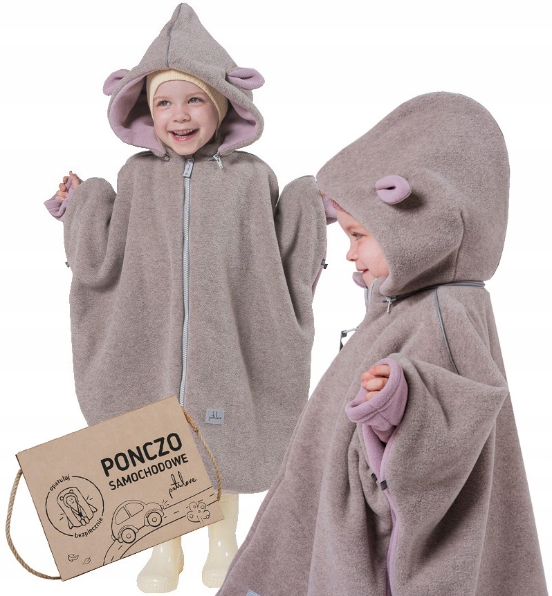 Patulove Ponczo Samochodowe Premium Owieczka Różowa Lamb Pink 2-6 Lat