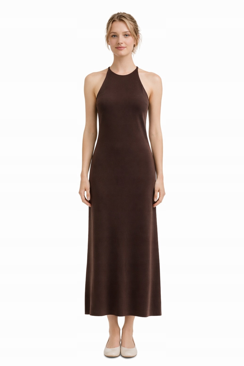Jednoduché Šaty Na Ramínka V Čokoládové Barvě S 1I3A