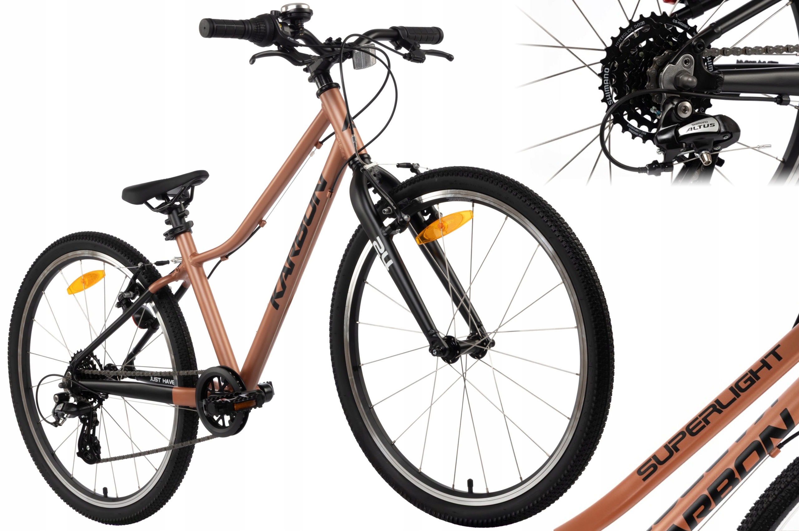 Rower dziecięcy 24" Karbon Superlight miedziany R25 Lekki