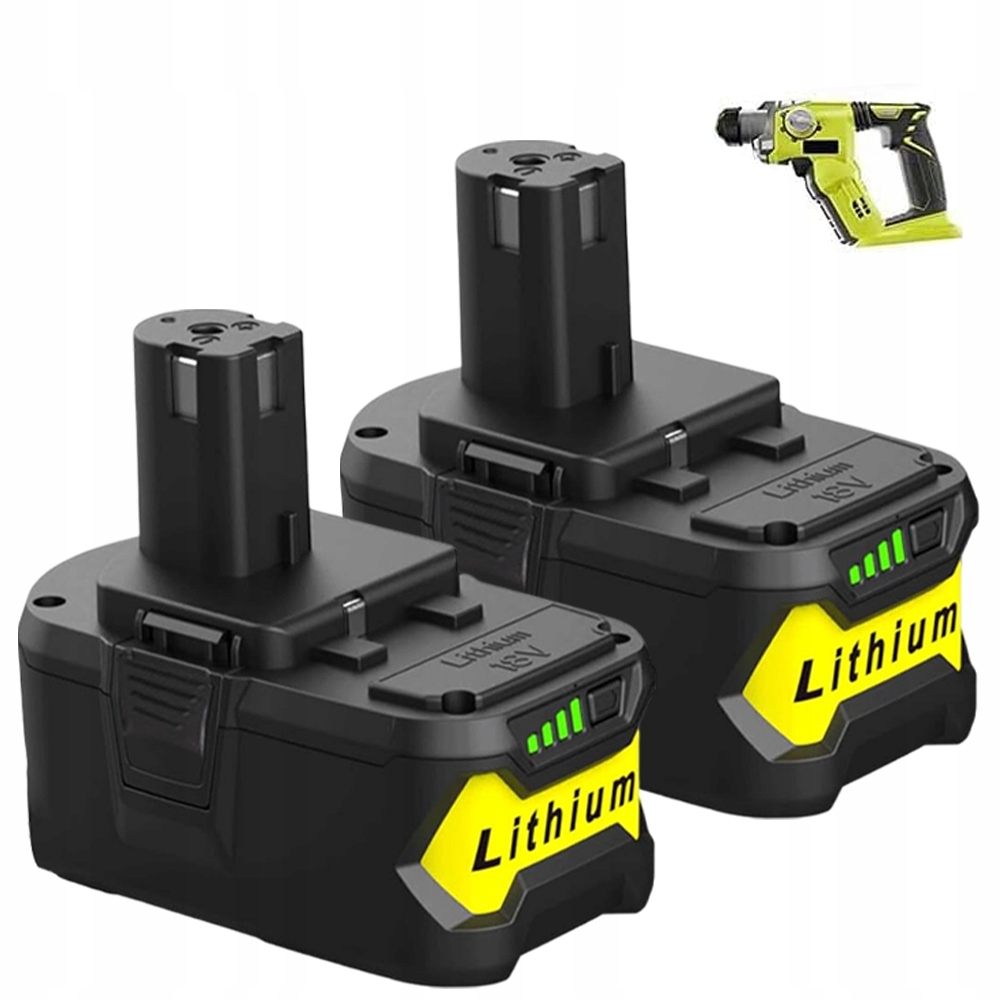Akumulátor 2KS Náhradní Pro Ryobi 18V S Indikátorem Nabití P104 P105