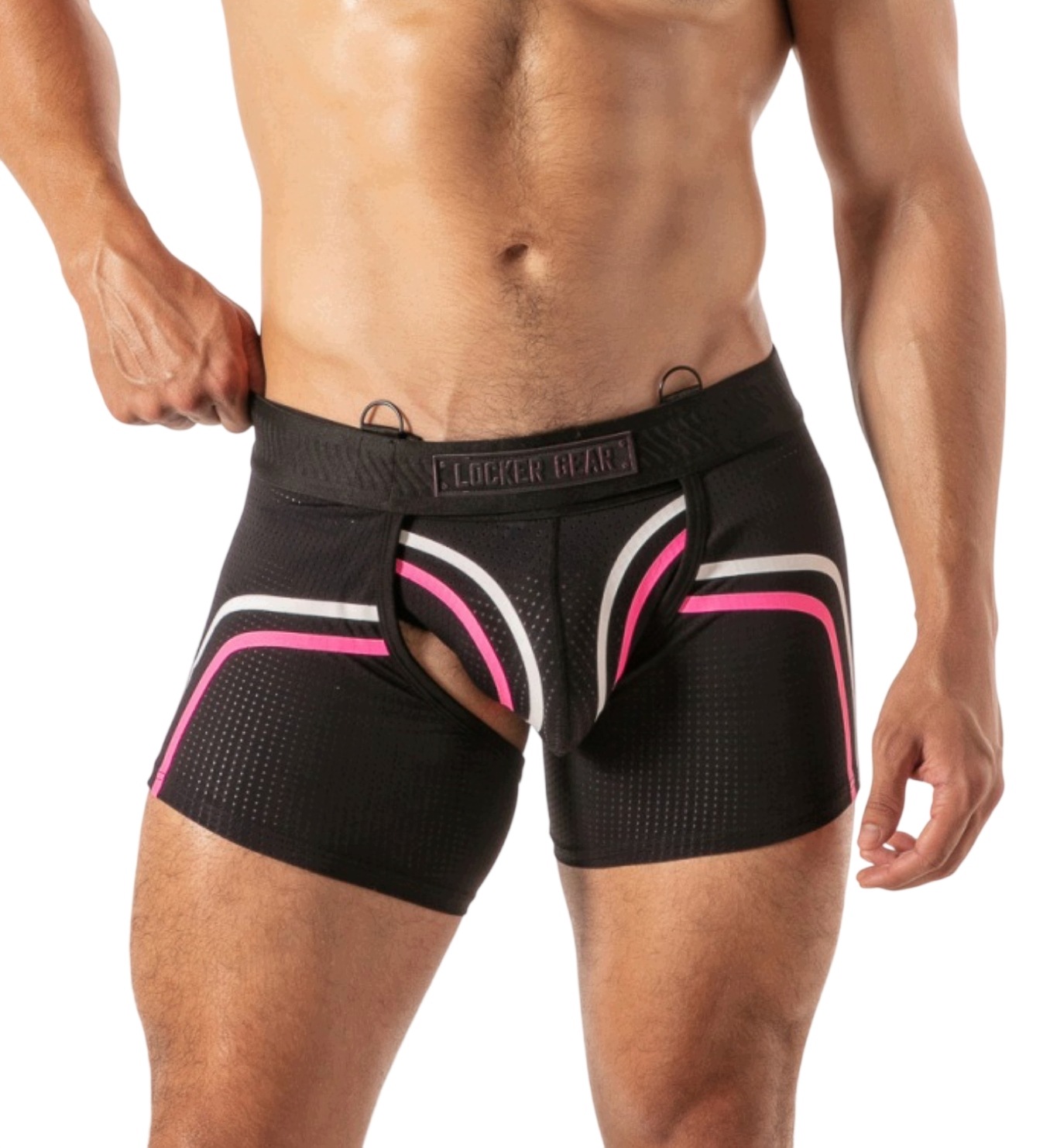 Pánské boxerky Jockstrap Locker Gear Piston Short Chap mesh otevřená zadní část XL