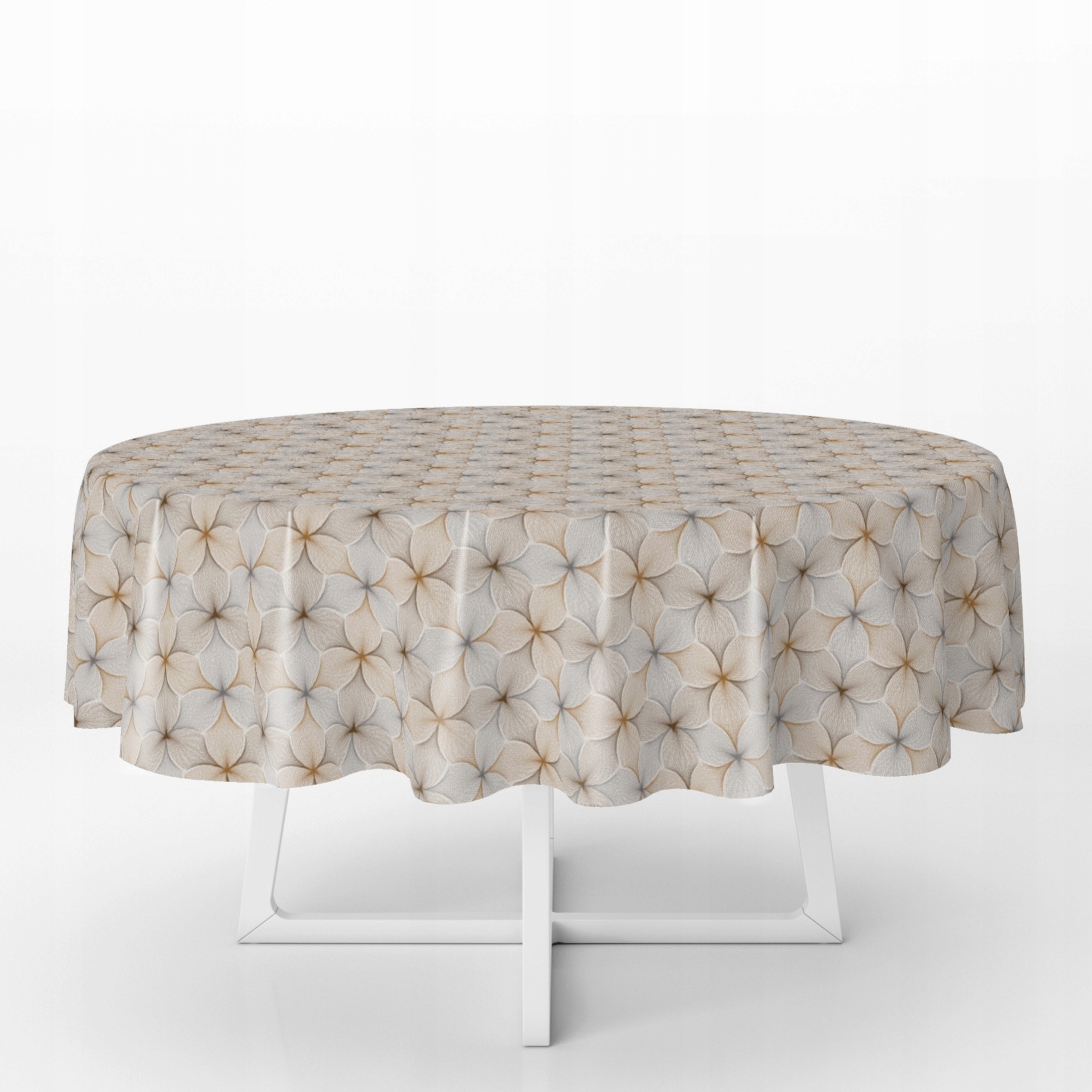 OBRUS CERATA NA POLIESTRZE KWIATY OKRĄGŁA GRUBA KOŁO 140 cm