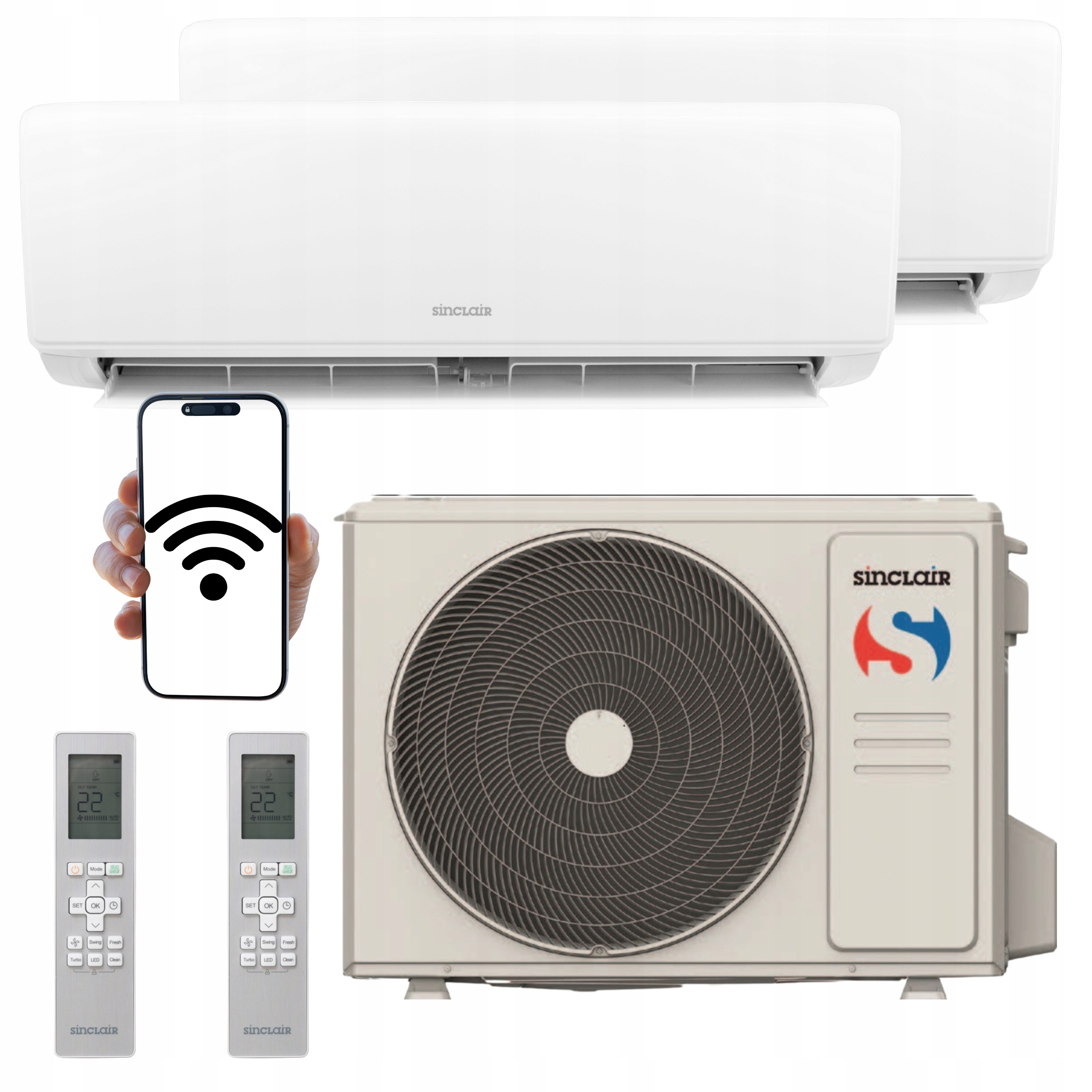 Domáca klimatizácia Sinclair Sky Multisplit 2,6kW 3,5kW Wifi Ohrievač