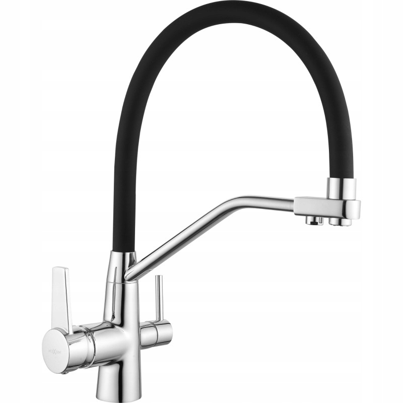 Mexen Duo kuchyňská baterie, Chromovaná/Černá
