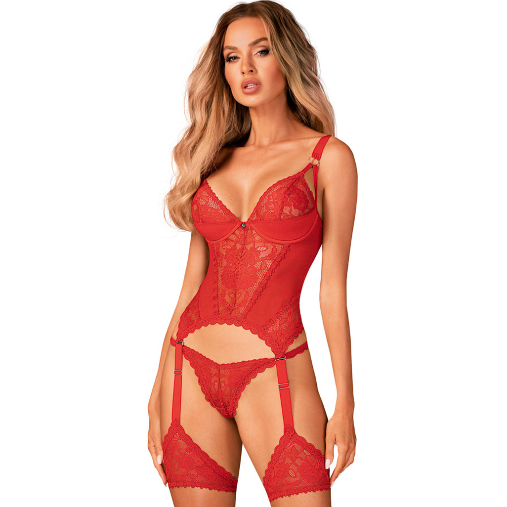 Dámské spodní prádlo Belovya Korzet a Tanga Obsessive Xs/s