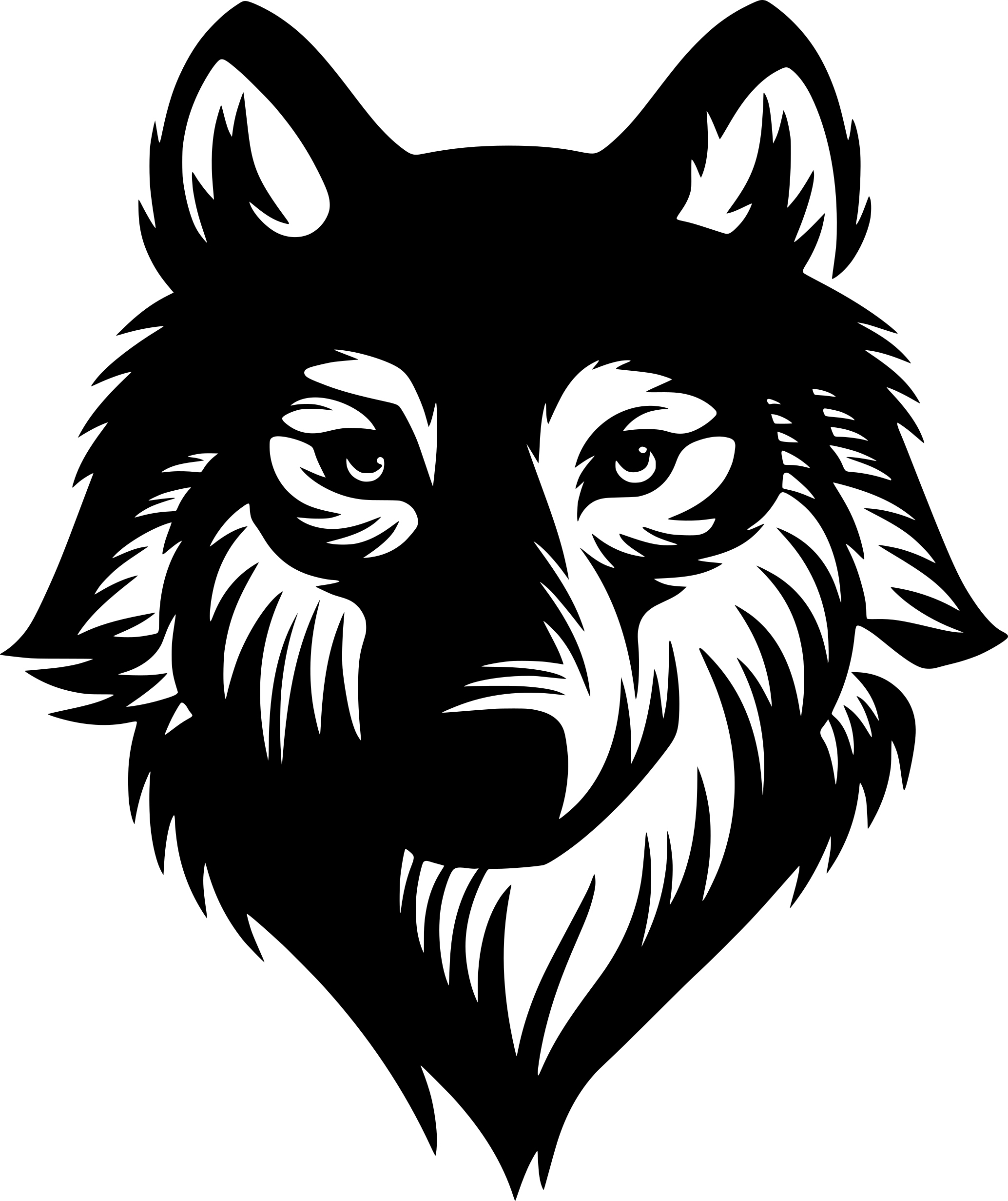 Naklejka bez tła na samochód Wilk Wolf 25 x 21,0 cm