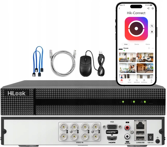 Ahd záznamník Tvi CVI 8 kanálů Aplikace DVR-208G-M1/T HiLook Hikvision