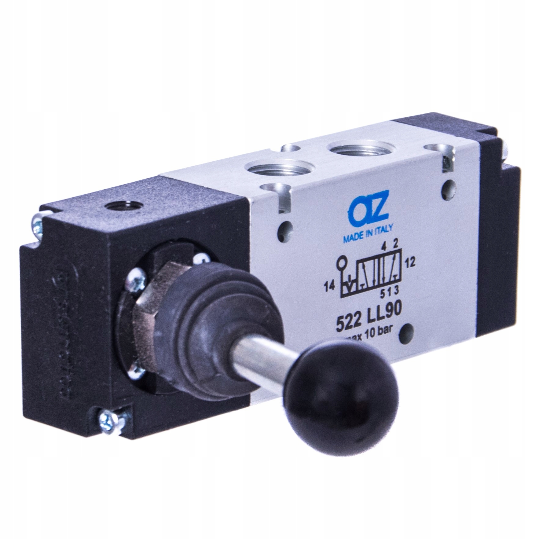 Zawór Pneumatyczny 522 LL90 5/2 G1/4 Z Dźwignią