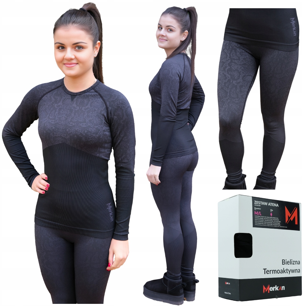 Teplé spodní prádlo Termoaktivní oblečení Dámský komplet Košile kalhoty M/L