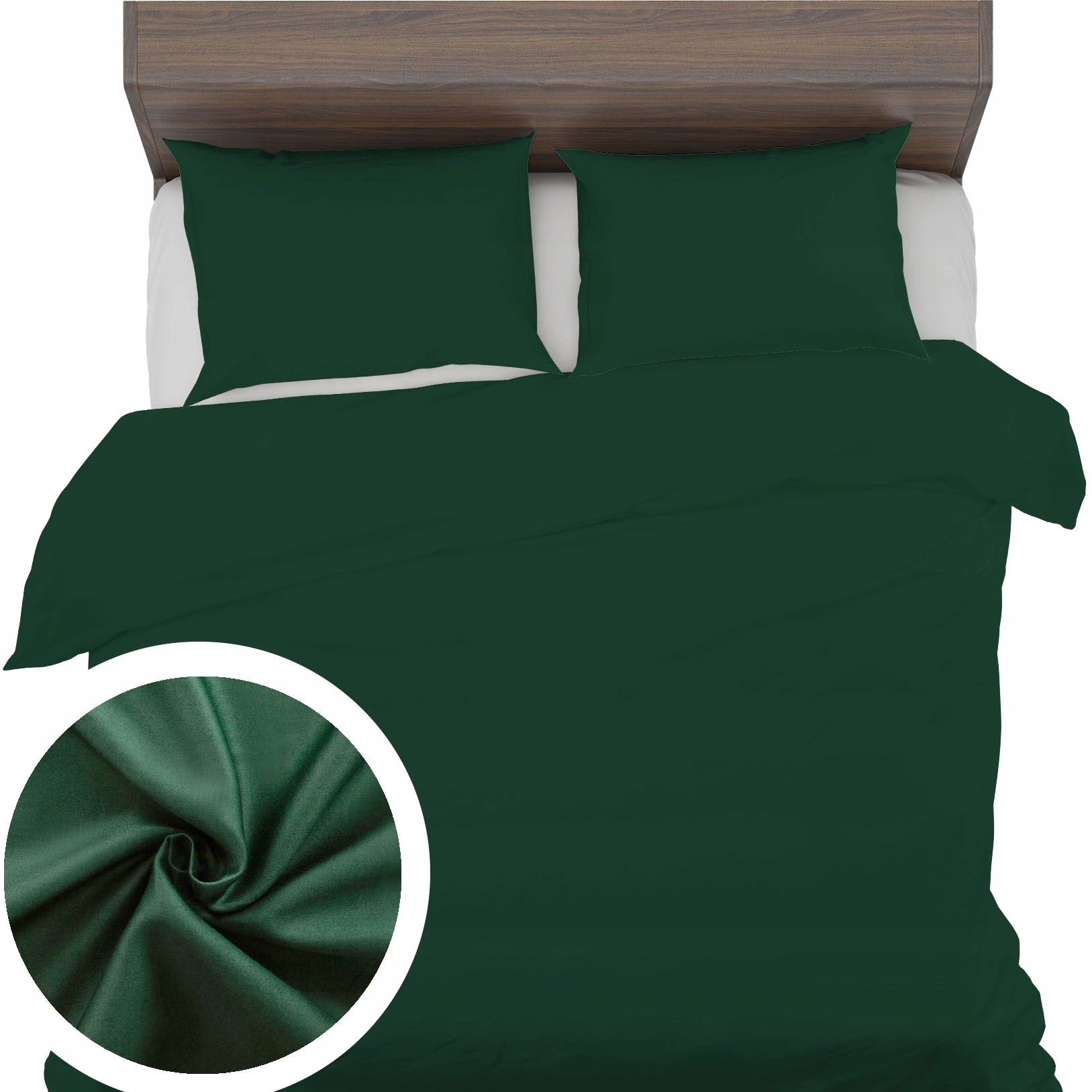 Saténové Povlečení 220x200+2x70x80 povlečení s leskem Satén Zelený