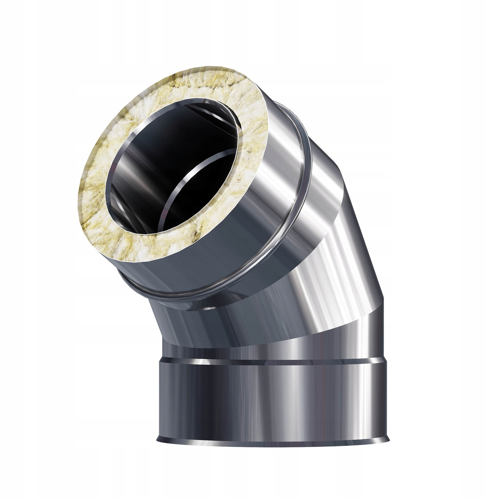 Kzd Koleno izolované nerezové fi 150 0,8 mm 60 stupňů komínová vložka ocel
