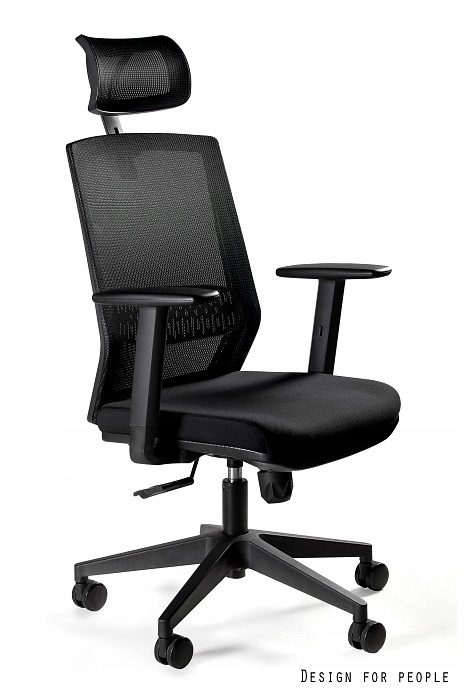 Fotel obrotowy zgodny z Bhp biurowy ergonomiczny siatka Esta czarny Unique