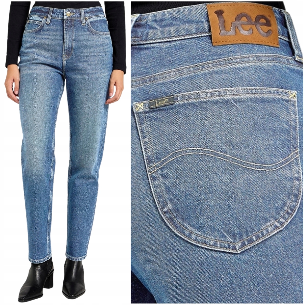 Lee Carol Classic Denim dámské vysoké rovné džínové kalhoty 7/8 W27 L31