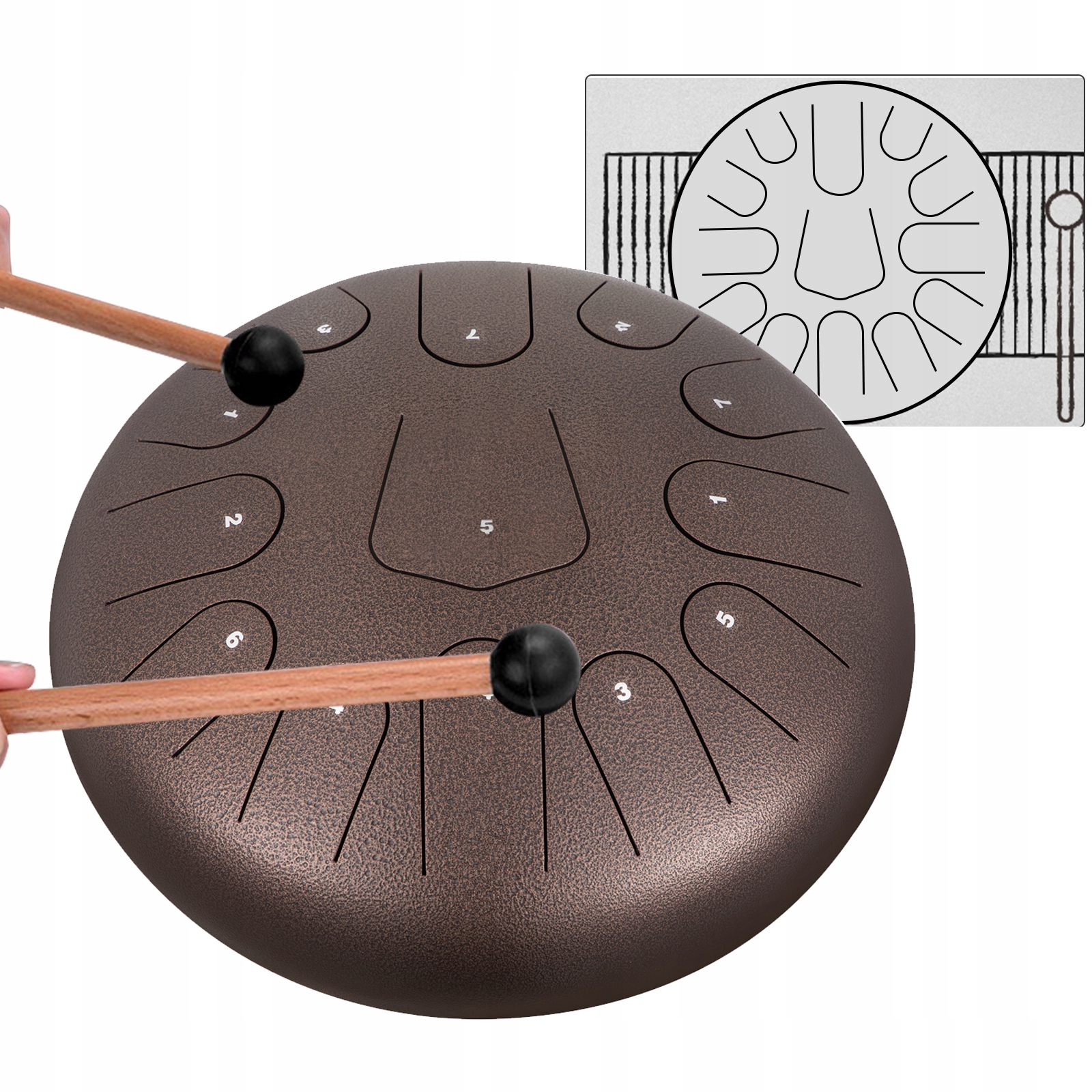 VEVOR Bęben Językowy 12" 13 Tonowy Stal Złoto Marka Vevor