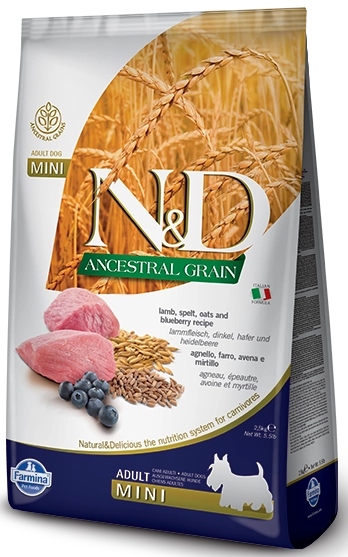Levně Farmina N&d Ancestral Grain Canine Adult Mini Lamb&Blueberry 7 kg