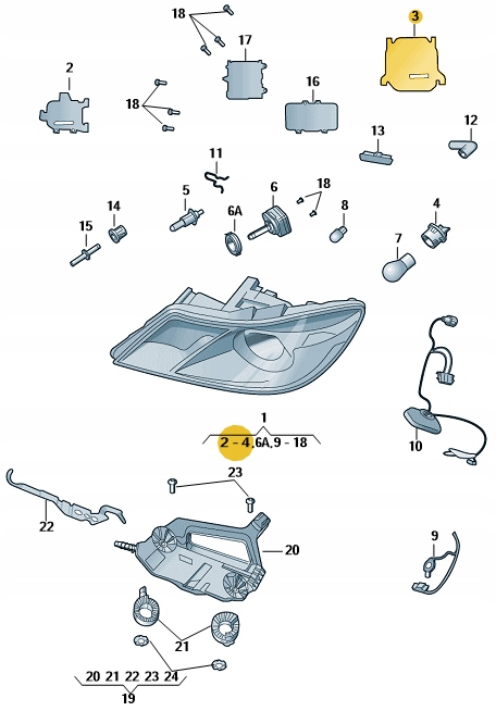 ZAŚLEPKA OSŁONA REFLEKTORA PRAWA SKODA OCTAVIA II Producent części Skoda OE