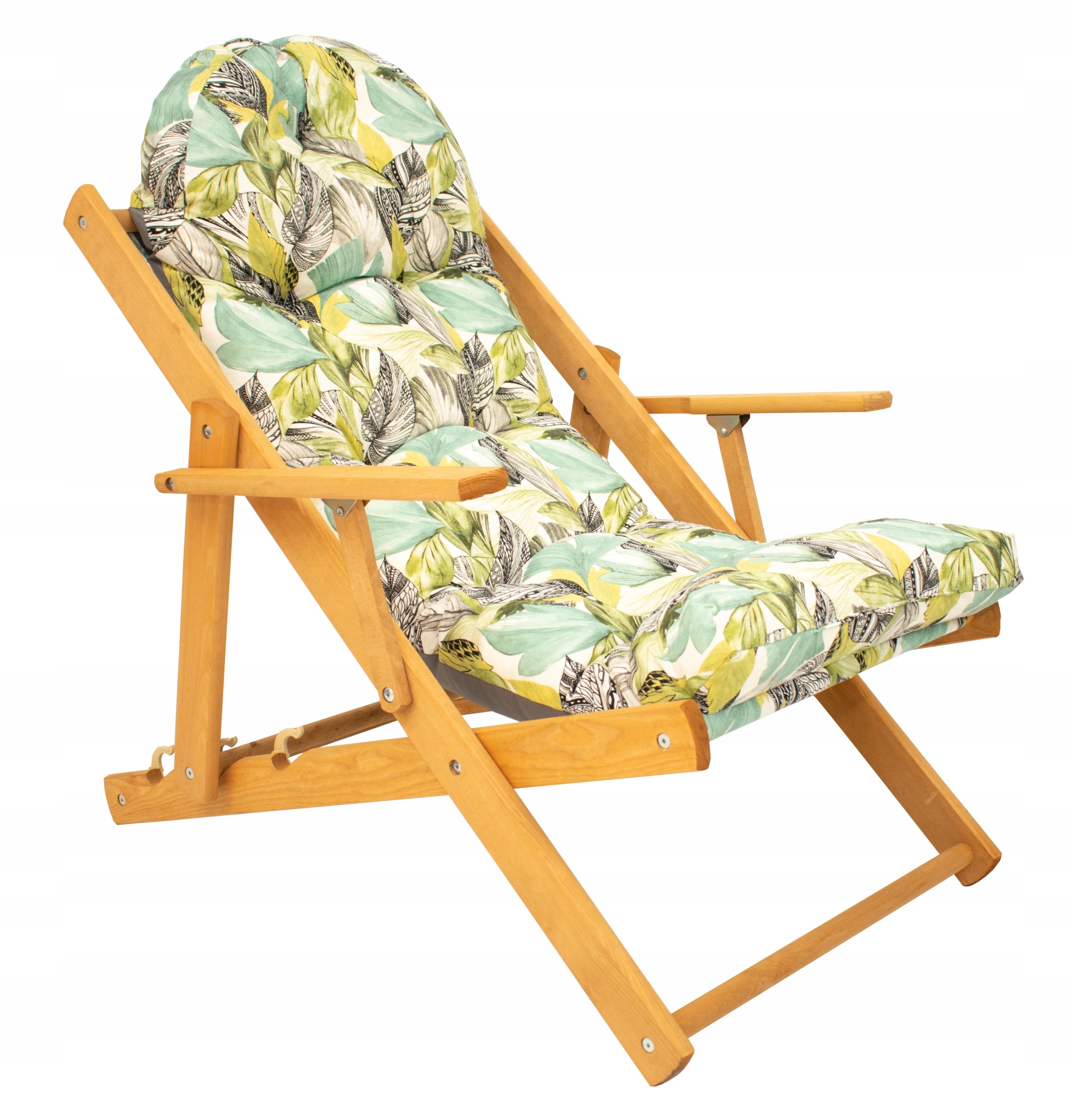 Leżak Borneo Drewniany Poducha Ogrodowy Plażowy