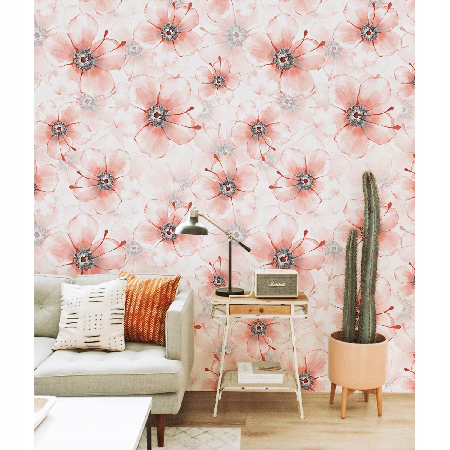 

Tapeta ścienna Jasne pomarańczowe kwiaty 250x250cm