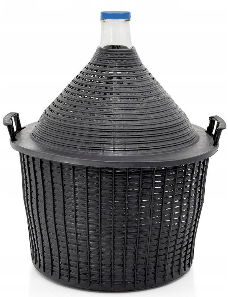 

Balon na wino gąsior dymion butla w koszyku 34L