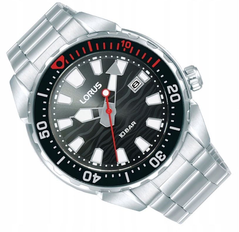 Ocelové Pánské Vodotěsné Sportovní Hodinky Lorus RH945RX9 100M Datumovka
