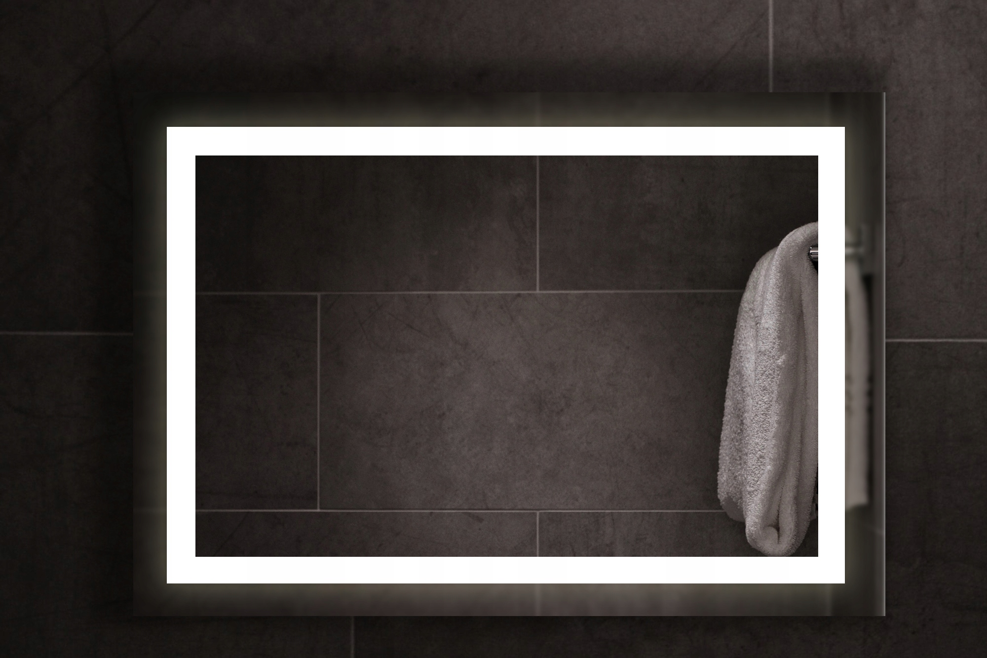 LUSTRO LED ŁAZIENKOWE PODŚWIETLANE 120x120 Szerokość 1200 mm